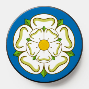 Flag of Yorkshire (UK) Silver Plated Necklace PopSocket