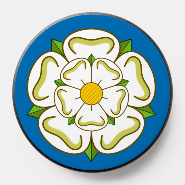 Flag of Yorkshire (UK) Silver Plated Necklace PopSocket (Popsocket)