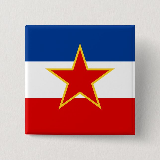 Flag of Yugoslavia Button (Front)