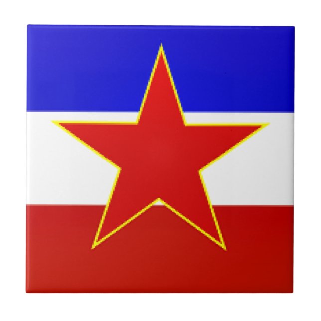 Flag of Yugoslavia Ceramic Tile (Front)