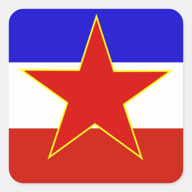 Flag of Yugoslavia Square Sticker (Front)