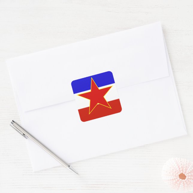 Flag of Yugoslavia Square Sticker (Envelope)
