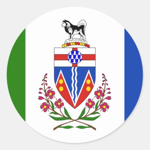 Flag of Yukon Canada Classic Round Sticker
