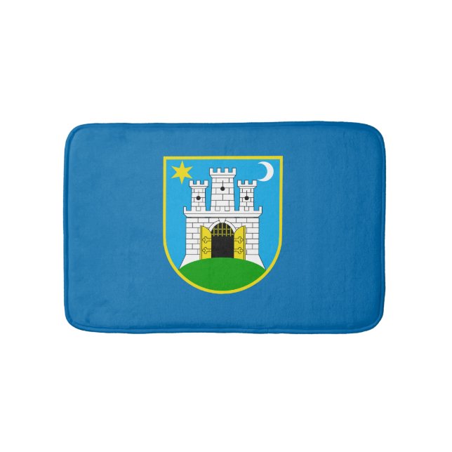 Flag of Zagreb, Croatia Bathroom Mat (Front)