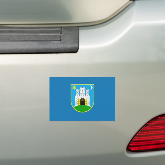 Flag of Zagreb, Croatia Car Magnet (In Situ)