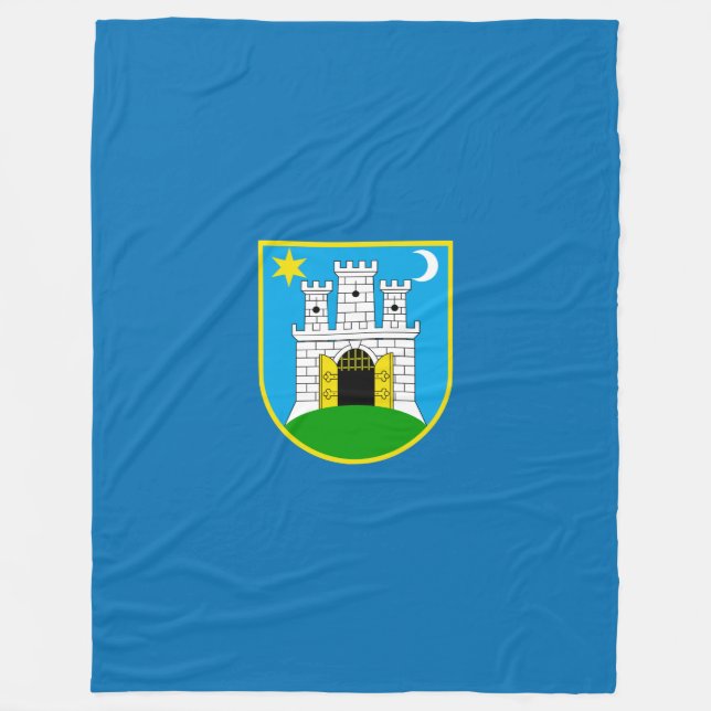 Flag of Zagreb, Croatia Fleece Blanket (Front)