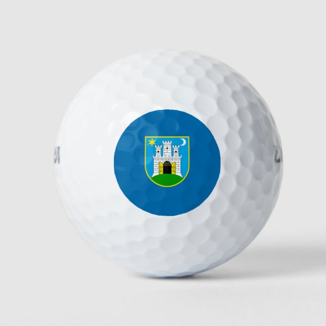 Flag of Zagreb, Croatia Golf Balls (Front)