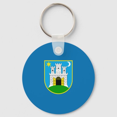 Flag of Zagreb Croatia Keychain