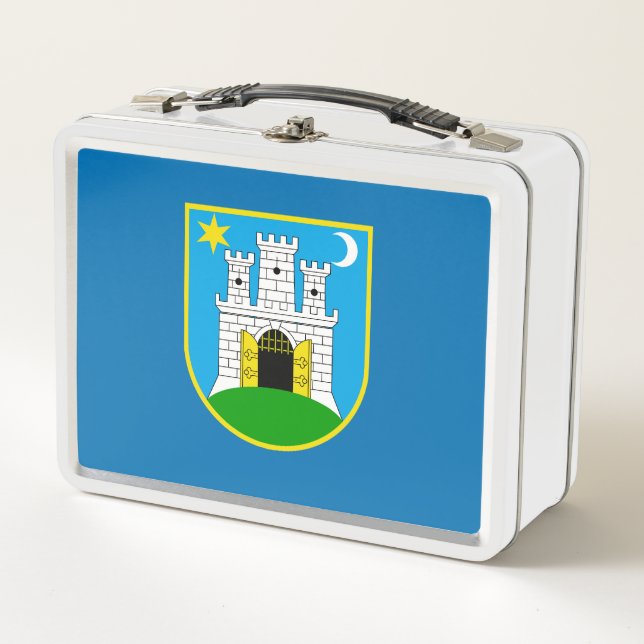 Flag of Zagreb, Croatia Metal Lunch Box (Front)