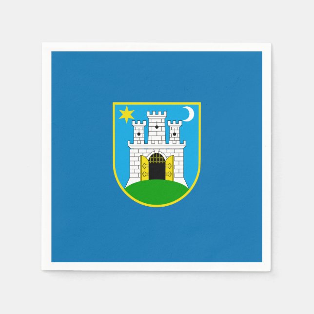 Flag of Zagreb, Croatia Napkins (Front)