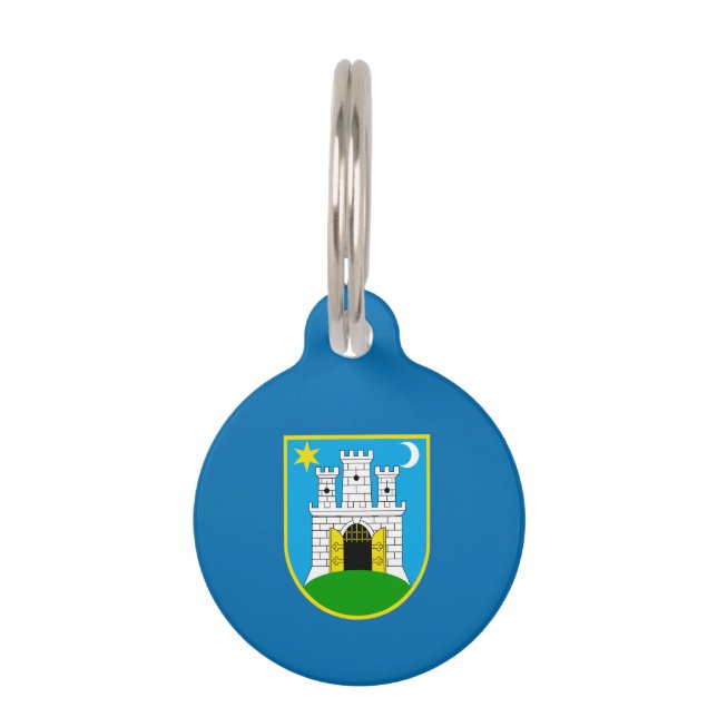 Flag of Zagreb, Croatia Pet ID Tag (Front)