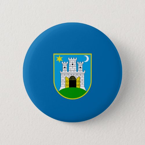 Flag of Zagreb Croatia Pinback Button
