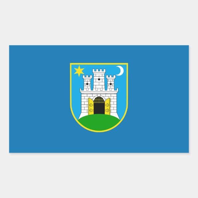 Flag of Zagreb, Croatia Rectangular Sticker (Front)