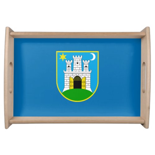 Flag of Zagreb Croatia Serving Tray