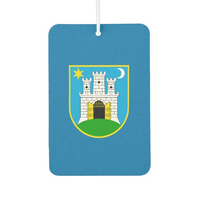 Flag of Zagreb, Croatia Tri-fold Wallet Air Freshener (Front)