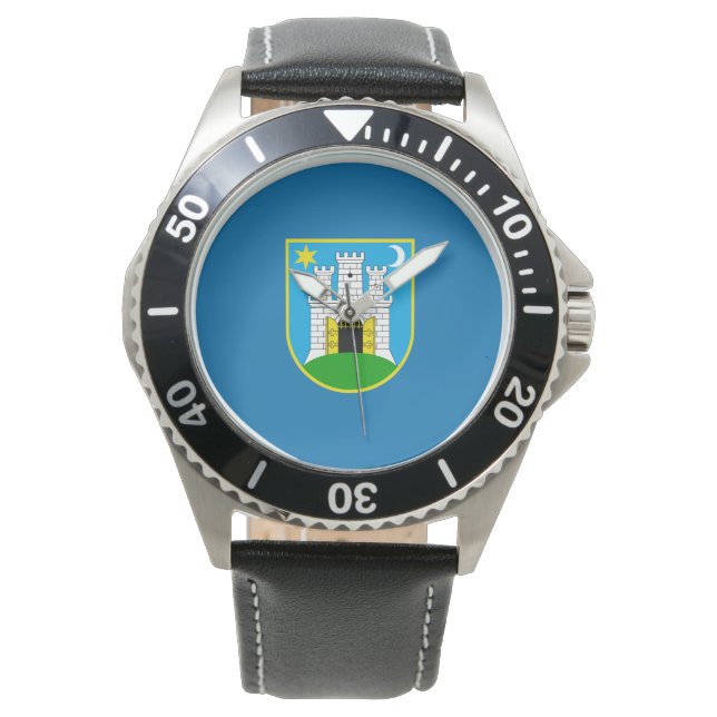 Flag of Zagreb, Croatia Wrist Watch (Front)