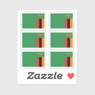 Flag of Zambia Collection pack of 6 Sticker