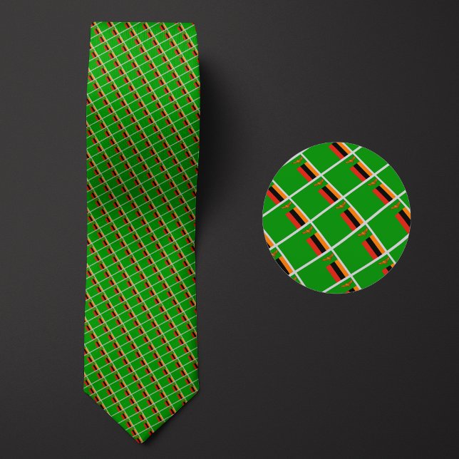 Flag of Zambia Pattern Neck Tie (Creator Uploaded)