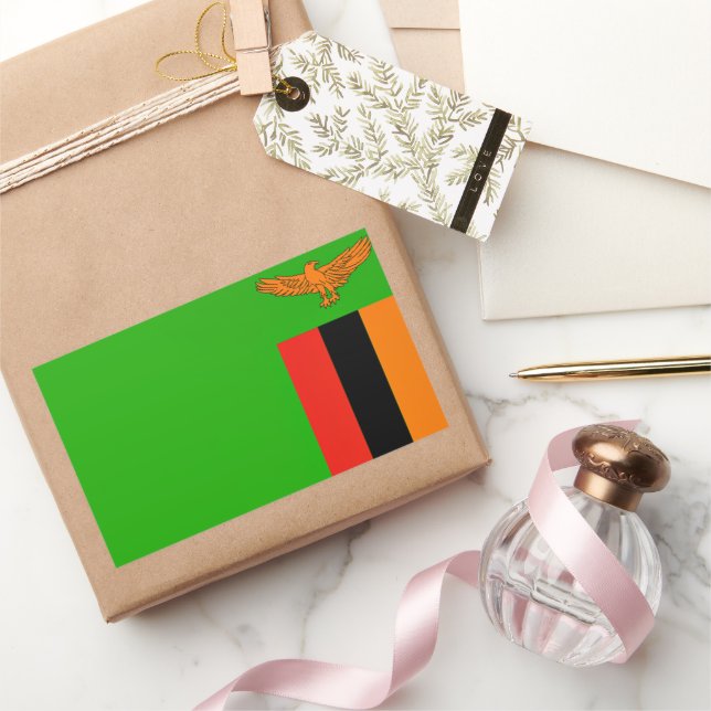 Flag of Zambia Rectangular Sticker (Gifting)