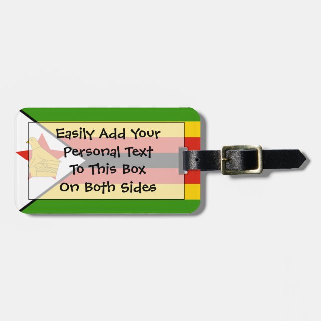 Flag of Zimbabwe Easy ID Personal Luggage Tag (Front Horizontal)