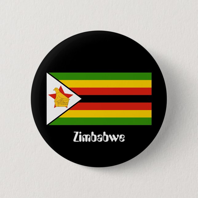 Flag of Zimbabwe Pinback Button (Front)