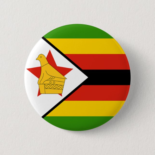 Flag of Zimbabwe Pinback Button (Front)