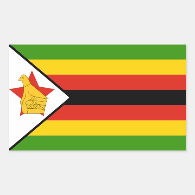 Flag of Zimbabwe Rectangular Sticker (Front)