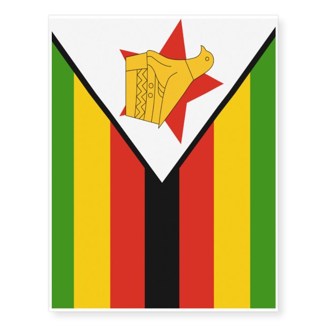Flag of Zimbabwe Temporary Tattoos (Front)