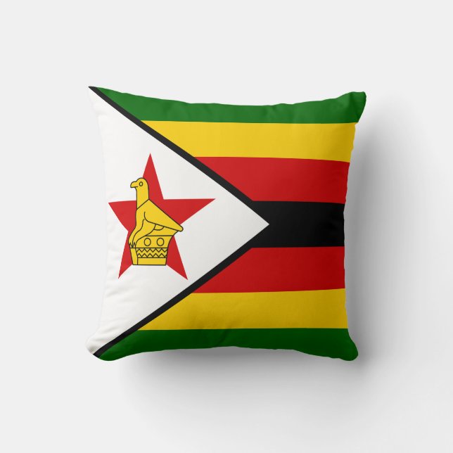 Flag of Zimbabwe Throw Pillow (Front)