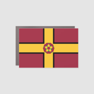 Flag on Northamptonshire Car Magnet