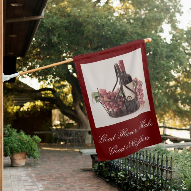 Flag Outdoor Basket Wine and Grapes Opt 3 (In SItu)