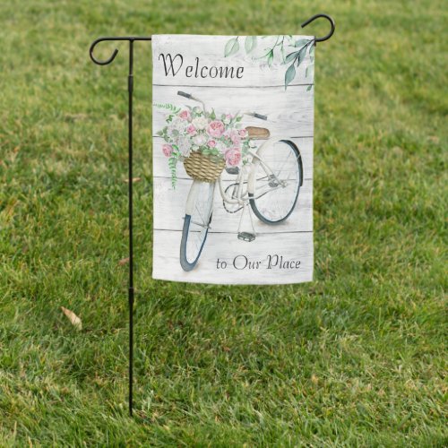 Flag Outdoor Garden Welcome Spring Bicycle