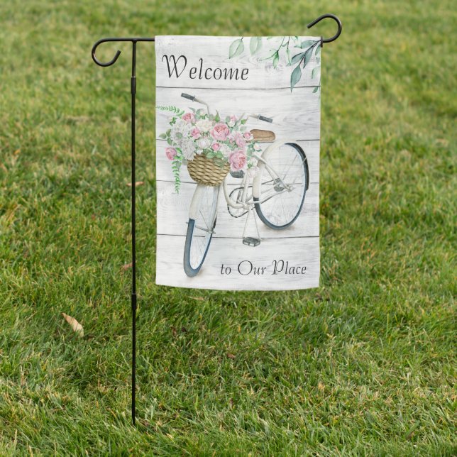 Flag Outdoor Garden Welcome Spring Bicycle (In SItu)