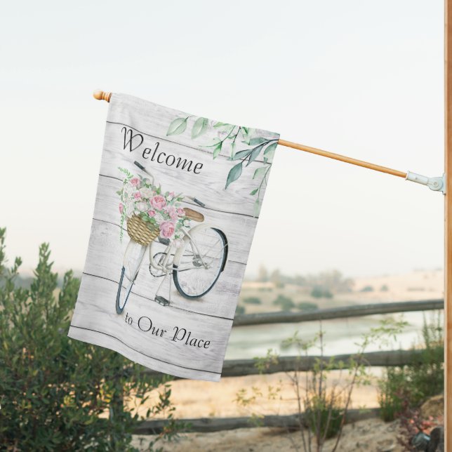 Flag Outdoor Porch Welcome Spring Bicycle (Insitu (Back))