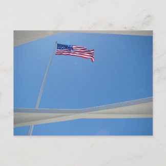 Flag over the Arizona Memorial Postcard