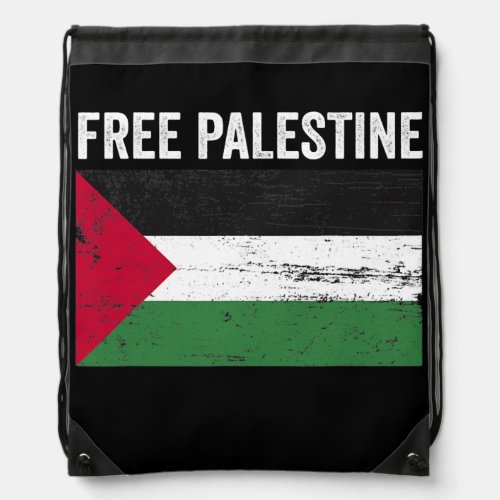 Flag Palestine Free Palestine Flag Arabic Vintage Drawstring Bag