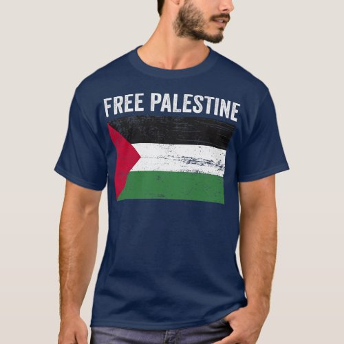 Flag Palestine Free Palestine Flag Arabic Vintage T_Shirt