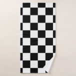 Flag pattern. Checkered flag. Drop board Bath Towel