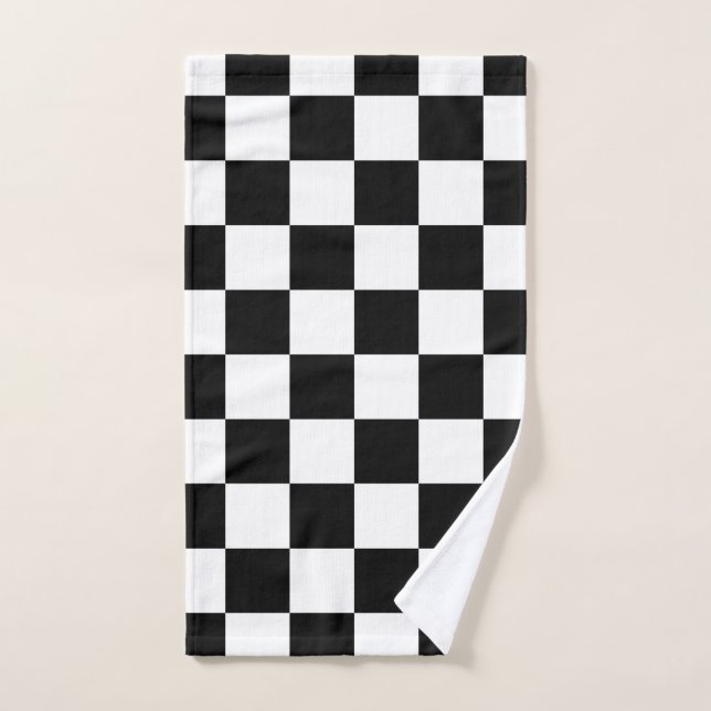 Flag pattern. Checkered flag. Drop board Hand Towel (Hand Towel)