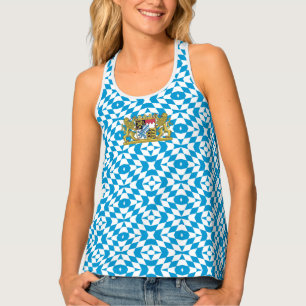 Flag Pattern of Bavaria, GERMANY Tank Top