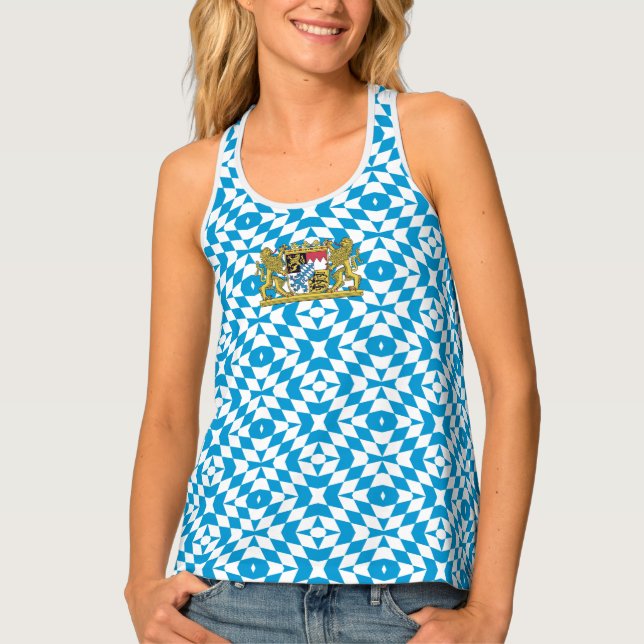 Flag Pattern of Bavaria, GERMANY Tank Top (Front)