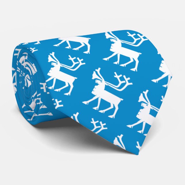 Flag pattern of Tromsø, NORWAY Neck Tie (Rolled)