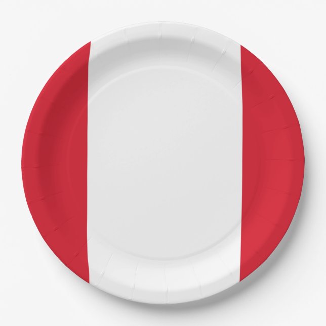 Flag: Peru Paper Plates (Front)