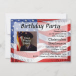 Flag/Photo Patriotic Birthday Party Invitation