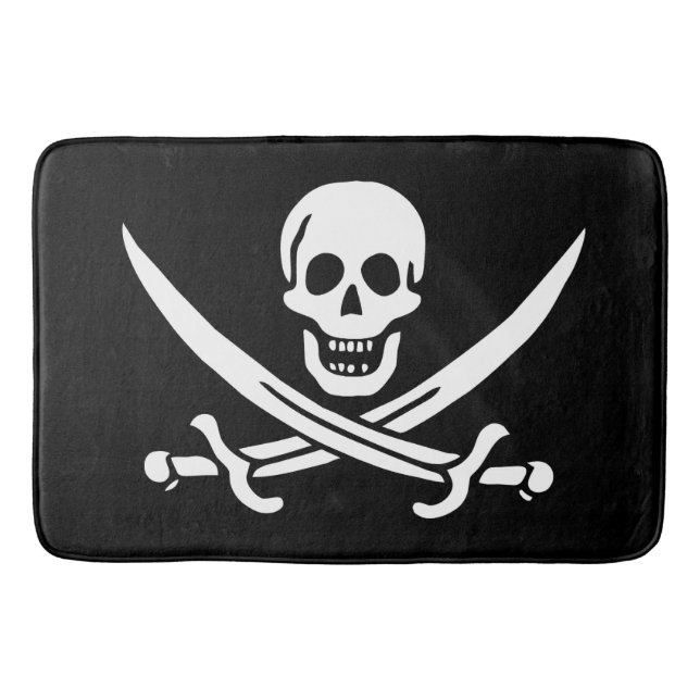 Flag Pirate Jolly Roger Bath Mat (Front)