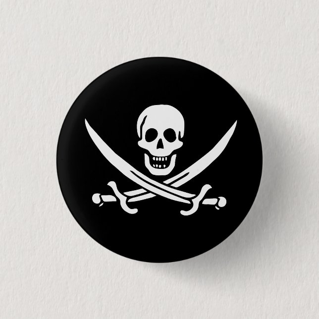Flag Pirate Jolly Roger Button (Front)
