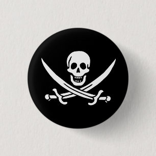 Flag Pirate Jolly Roger Button