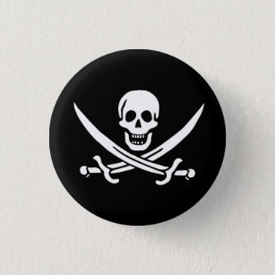 Flag Pirate Jolly Roger Button