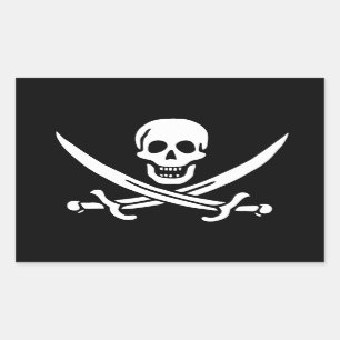 Flag Pirate Jolly Roger Rectangular Sticker