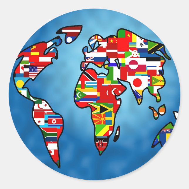 Flag Planet Classic Round Sticker (Front)